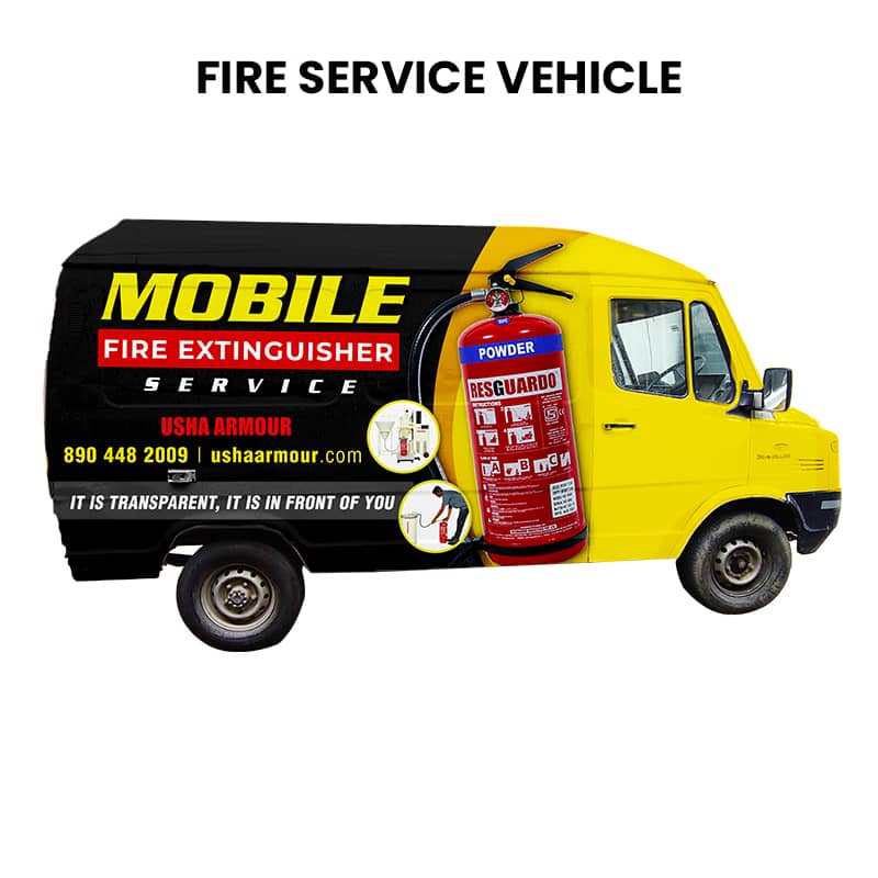 on-site fire extinguisher refilling by mobile van fire service